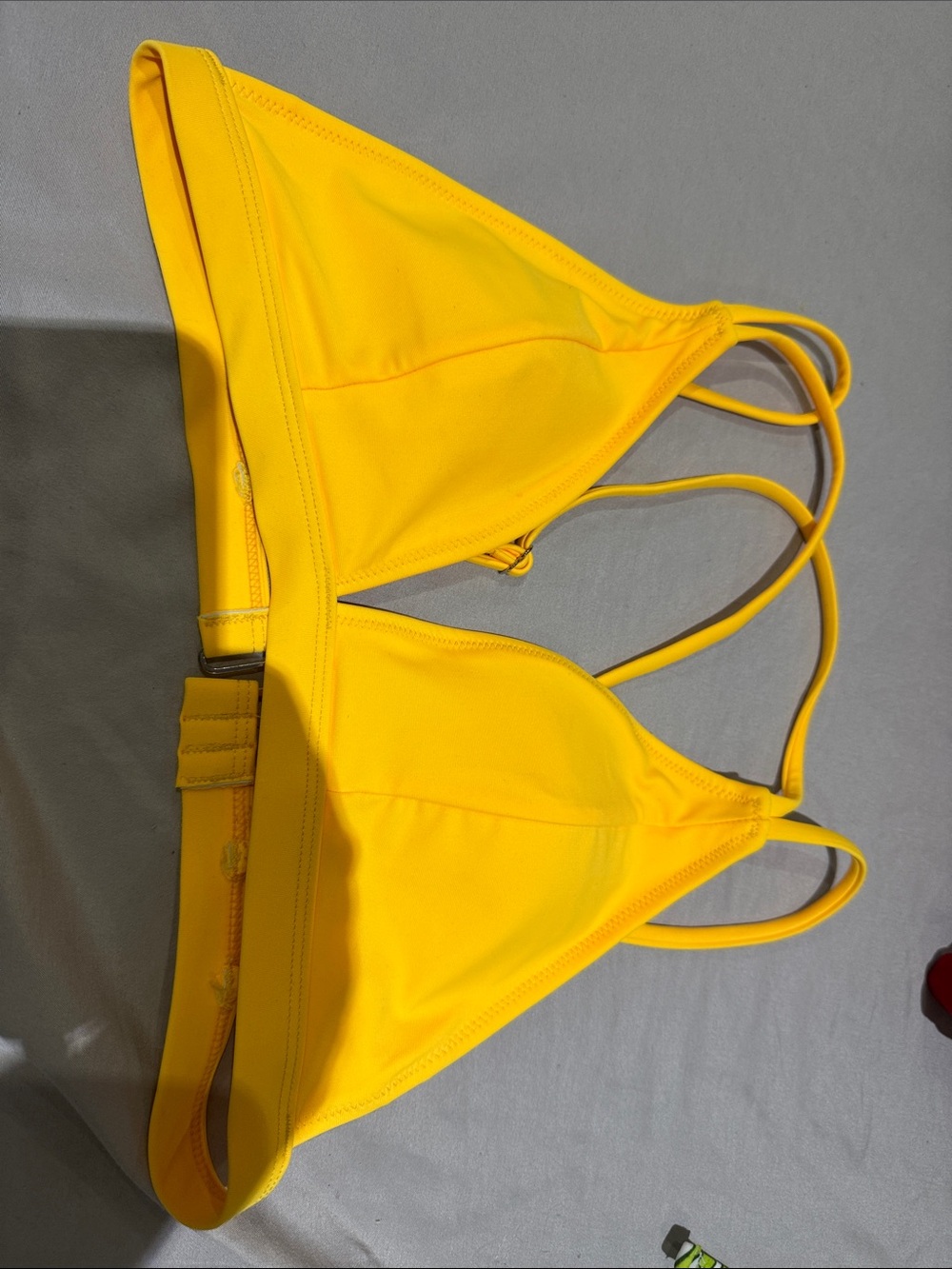 Yellow Strappy Triangle Bikini Top - Women